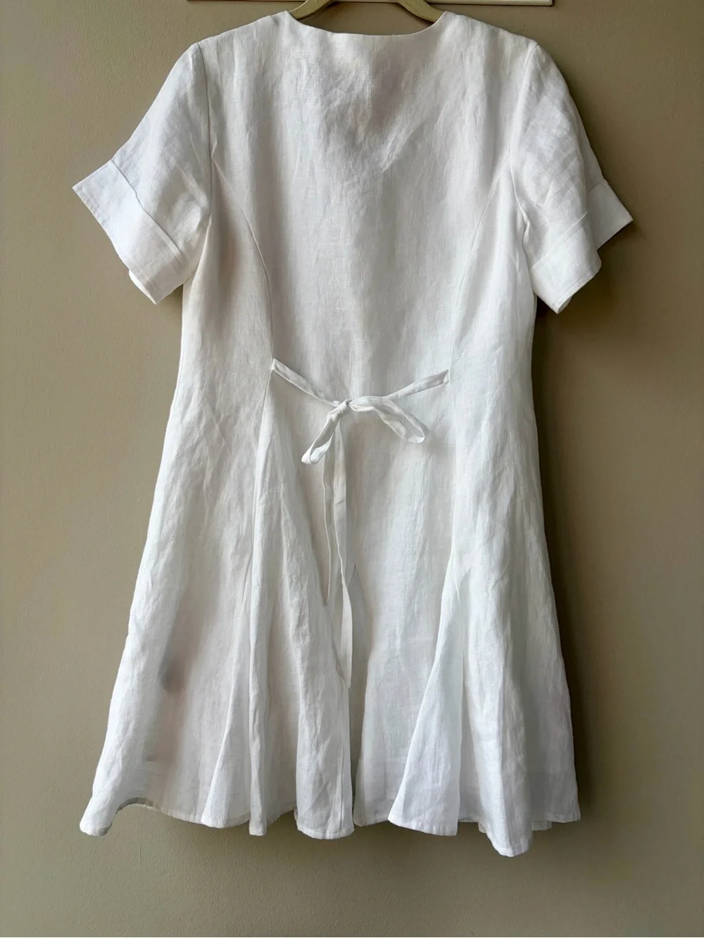 J Crew Fleur Mini Dress, White Linen, Size 6